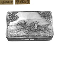 Victorian Silver  Racing Snuff Box  1838